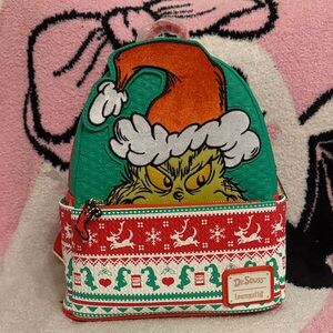 Loungefly Dr. Seuss Grinch Christmas Sweater Mini-Backpack - Exclusive